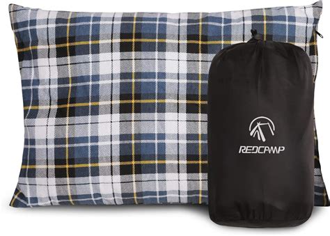 Amazon.com: REDCAMP Outdoor Camping Pillow Lightweight, Flannel Travel ...