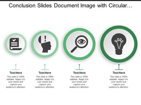 Conclusion Slides Document Image With Circular Text Boxes | PowerPoint ...