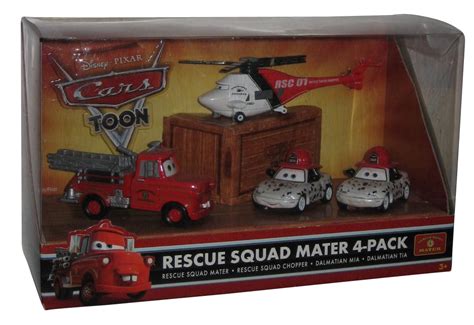 Disney Pixar Cars Toon Rescue Squad Mater 4-Pack Toy Car Set ...