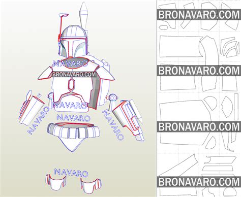 BOBA FETT Armor Template | Boba Fett Full Armor Pepakura – NAVARO