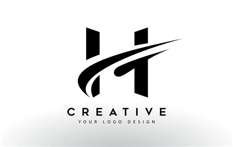 Creative H Letter Logo Design with Swoosh Icon Vector. 4881029 Vector ...