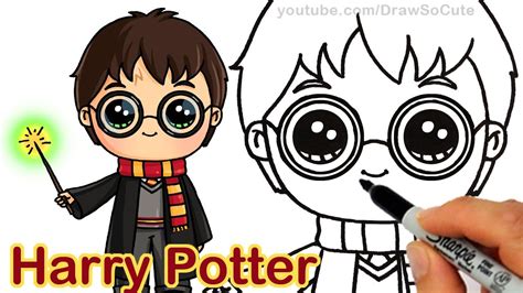 How to Draw Chibi Harry Potter Step by step Cute | Harry potter cartoon ...