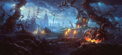 Creepy Halloween 4k Ultra HD Wallpaper and Background Image | 5000x2290 ...