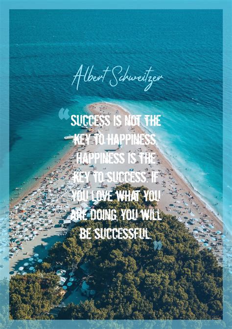 Albert Schweitzer ‘s quote about happiness,success. Success is not the key…