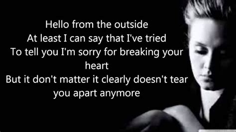 Adele - Hello (Official Lyrics Video) HD | Adele hello lyrics, Adele ...