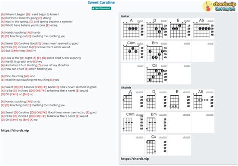 Chord: Sweet Caroline - tab, song lyric, sheet, guitar, ukulele ...