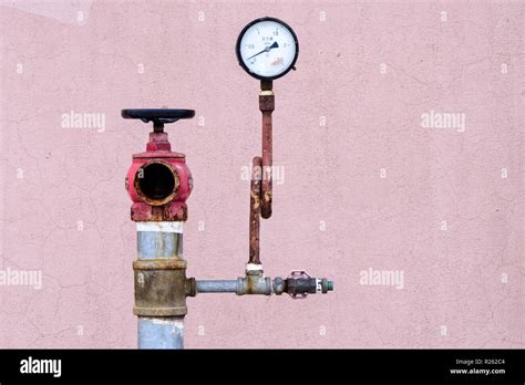 Pipes and pressure gauges Stock Photo - Alamy