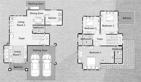 Floor Plans of Twostorey Samples. | Download Scientific Diagram