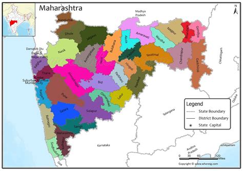 Maharashtra District Map, List of Districts in Maharashtra