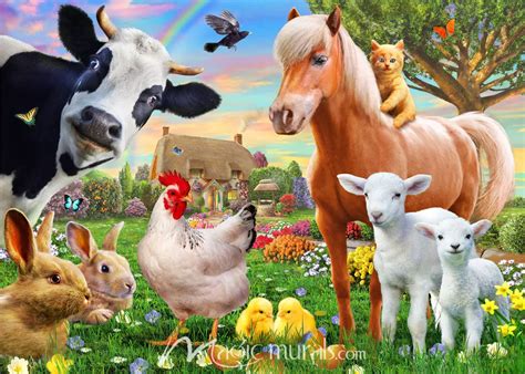 Farm Animals for Kids Wallpaper Mural by Magic Murals