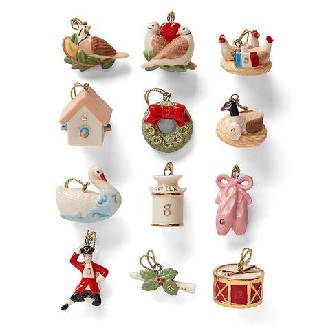 Twelve Days of Christmas 12-Piece Ornament Set | Ceramic christmas ...