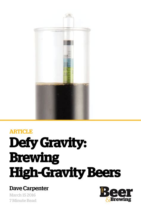 Defy Gravity: Brewing High-Gravity Beers | Craft Beer & Brewing