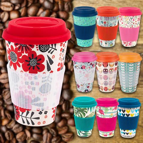 Cambridge Reusable Bamboo Fibre Ecoffee Cups Tea Coffee Mugs Travel Mug ...