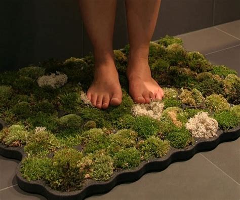 Moss Shower Mats Live Off The Water That Drips Off Of You After A Shower