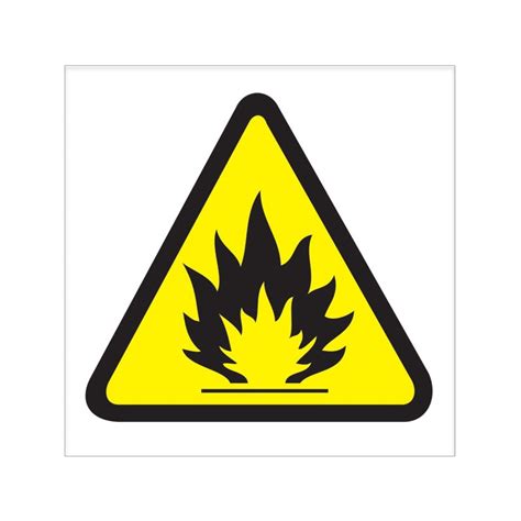 Flammable Materials W021 150x150mm Material Symbol White, self adhesive ...