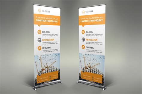 Construction Roll Up Banner | Flyer Templates ~ Creative Market