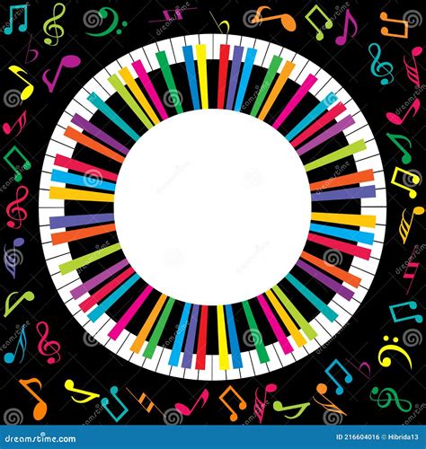 Musical Poster with Abstract Colorful Piano and Musical Notes Stock ...