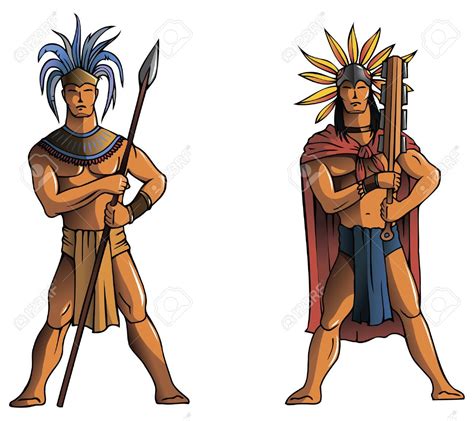 Vector - Indians Maya, warriors, vector illustration | Warrior, Mayan ...