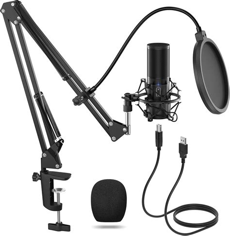 TONOR Kit de microphone USB Q9 à condensateur, micro cardioïde pour ...