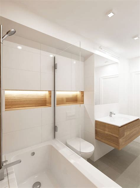 Bathroom white with wood | Bagno piccolo, Illuminazione bagno, Bagno