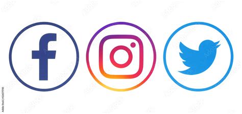 Facebook, Twitter and Instagram logos Stock Photo | Adobe Stock