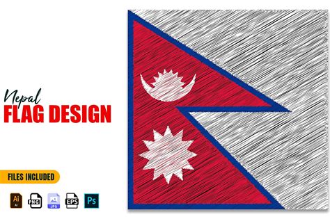 Nepal National Day Flag Design Graphic by mspro996 · Creative Fabrica