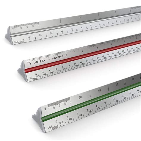 Buy Arteza Architect Scale Ruler, Imperial, 12-Inch Color-Coded ...