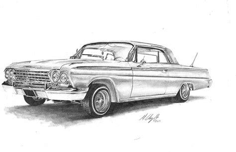 1962 Chevrolet Impala Lowrider Drawing by Mickey Chaney - Pixels