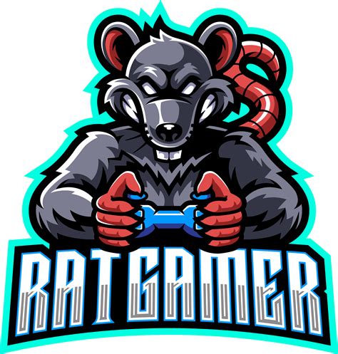 Rat gamer esport mascot logo By Visink | TheHungryJPEG