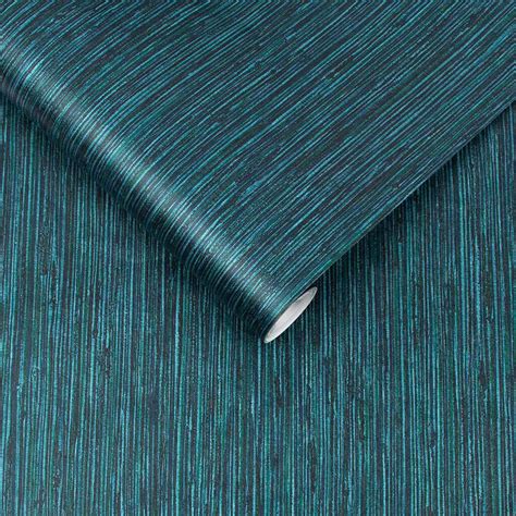 Grasscloth Texture Teal Wallpaper | Green Wallpaper | Graham & Brown