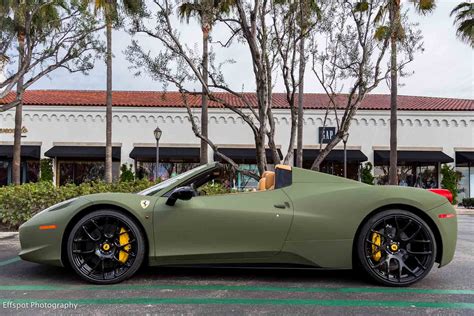 Matte Green Ferrari 458 Italia by Platinum Motorsports | Rack City Bit ...