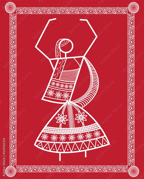 Garba drawing in Warli Painting, Indian dance Garba Warli art ...