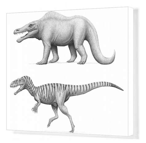 Print of Artists concept of Megalosaurus bucklandii, past and present ...