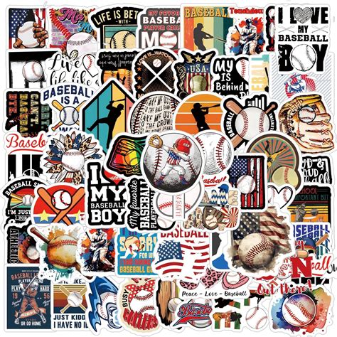 Amazon.com: 110pcs Cool Sports Baseball Stickers Waterproof Vinyl ...