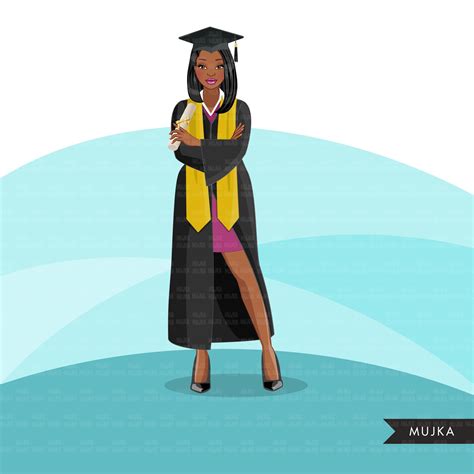 Graduation clipart, Graduates 2021, Grads friends, black woman graduat ...