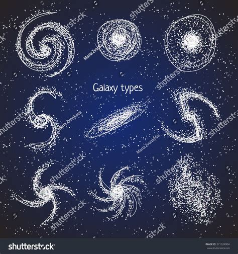 Set galaxy types vector space star image vectorielle de stock libre de ...