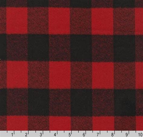 Buffalo Plaid Red Black Check Classic Flannel Cotton Flannel Fabric RK178