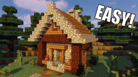 Minecraft Starter House (Spruce Cottage) - Building Tutorial - YouTube