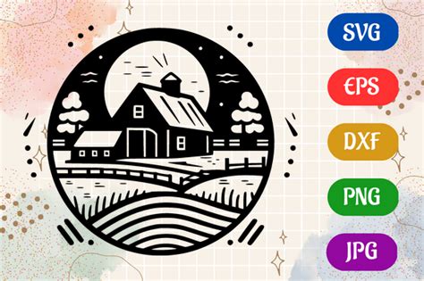 Farm | Silhouette Vector SVG EPS DXF PNG Graphic by Creative Oasis ...