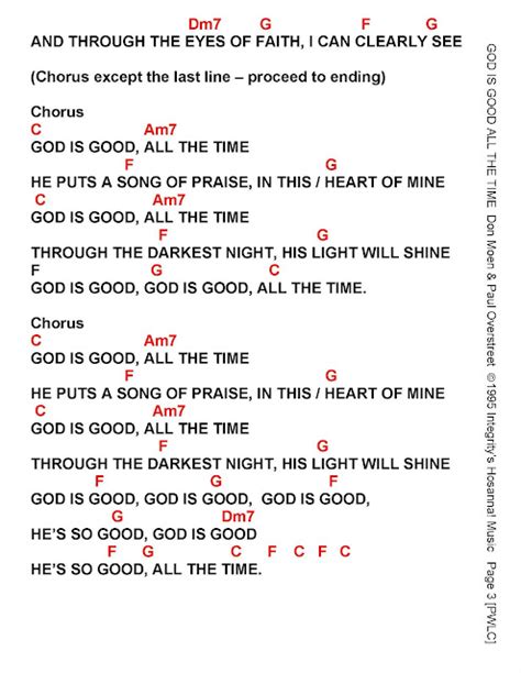 GOD IS GOOD (ALL THE TIME) - lyrics and chords ~ Faith and Music