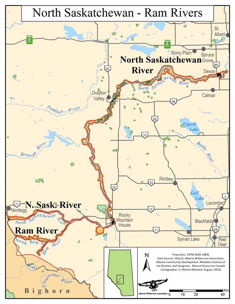 North Saskatchewan River Map - Map Of The World