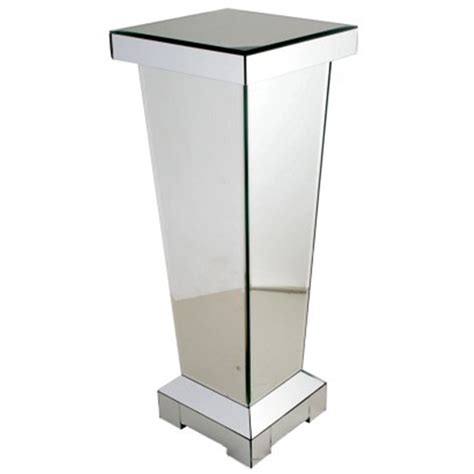 Large Mirrored Pedestal - Mirrored Furniture from Homesdirect 365 UK