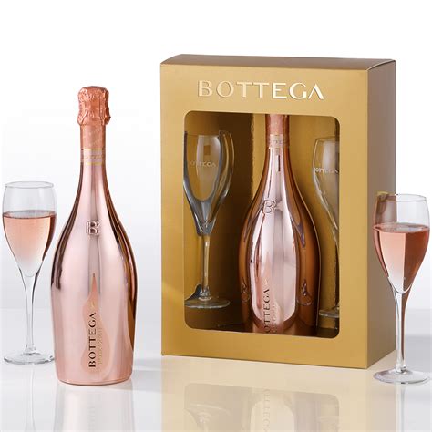 Bottega Rose Gold Rarity Gift Set with 2 Flutes 75cl | Buy online for ...