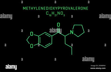 Methylenedioxypyrovalerone or MDPV Molecular Structure Symbol Neon ...