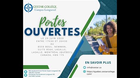 🎉 Événement Portes ouvertes du Cestar Collège, Campus de Longueuil ! 🏫🌟 ...