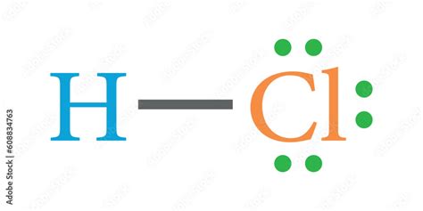 Lewis electron dot structure for a molecule of hydrogen chloride. HCl ...