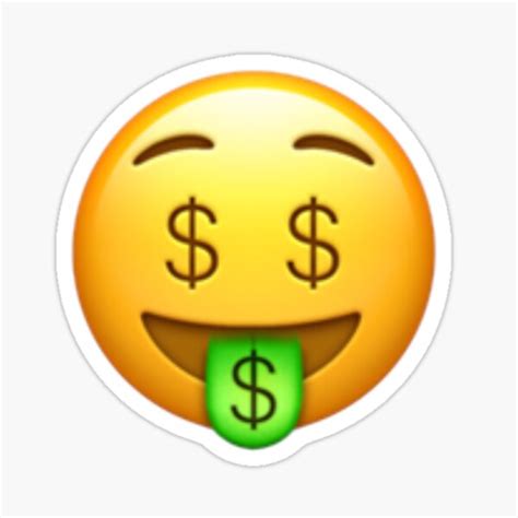 "Money Mouth Face Emoji" Sticker for Sale by Popular-Gifts | Redbubble