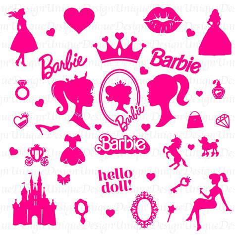 Barb Svg Bundle SVG Princess Silhouette Pink Doll Svg - Etsy Canada