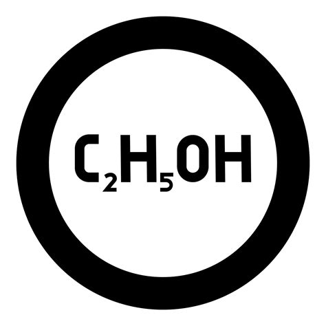 Chemical formula C2H5OH ethanol Ethyl alcohol icon in circle round ...