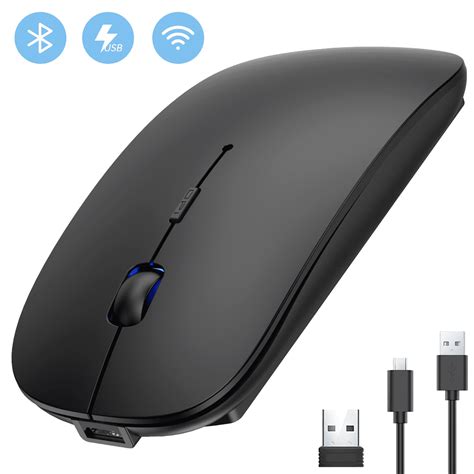 HOMMIE Wireless Mouse, Dual Mode Rechargeable Mice with USB Nano ...